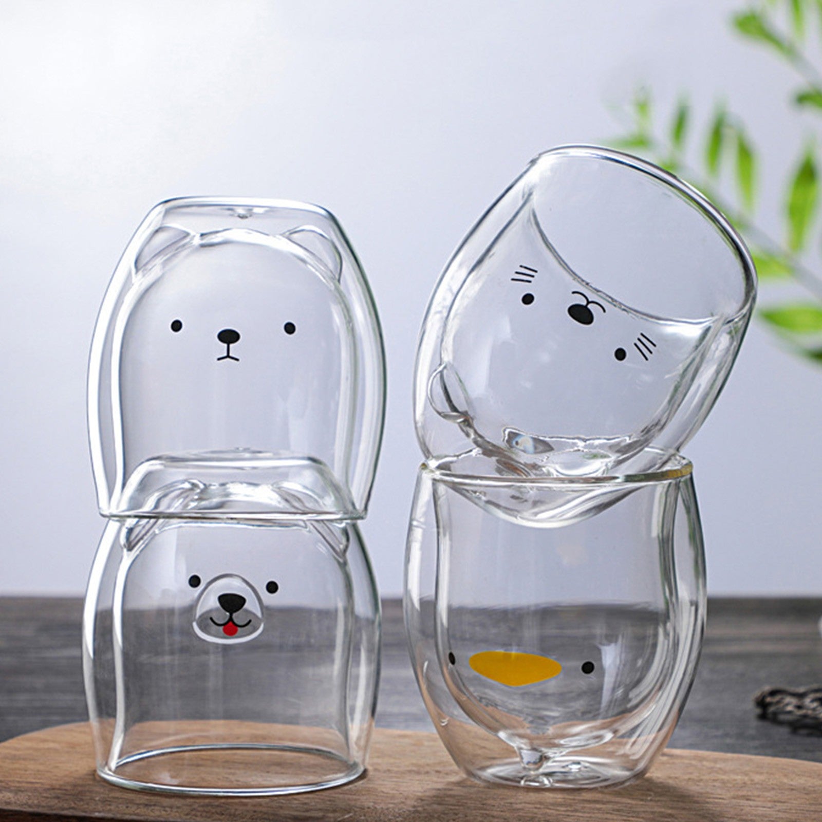 ANIMAL DOUBLE WALL GLASS MUG