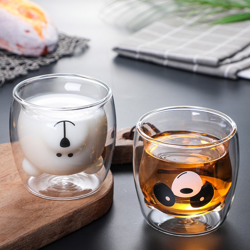 ANIMAL DOUBLE WALL GLASS MUG