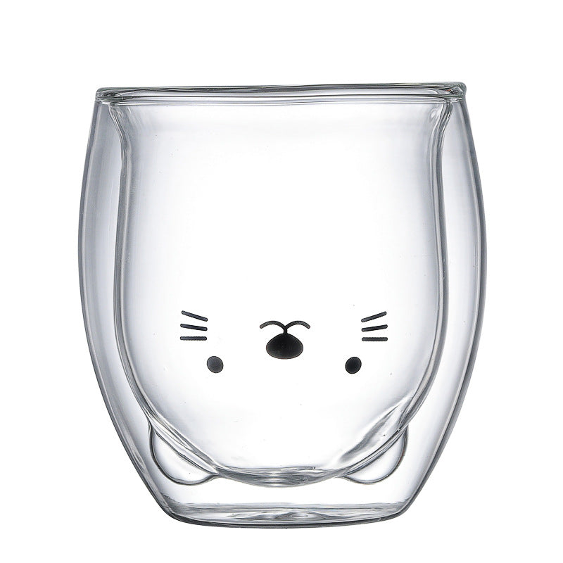 ANIMAL DOUBLE WALL GLASS MUG