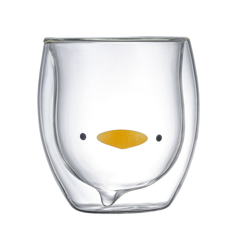 ANIMAL DOUBLE WALL GLASS MUG